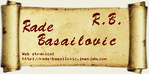 Rade Basailović vizit kartica